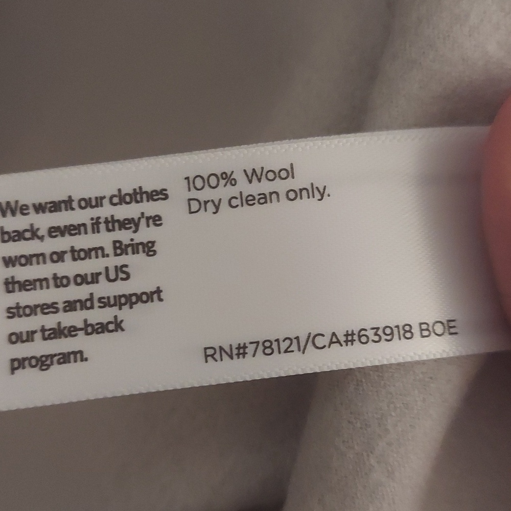 NEW EILEEN FISHER XL Wool Mandarin Collar Button Down Long Sleeve Jacket Chalk - Picture 14 of 16